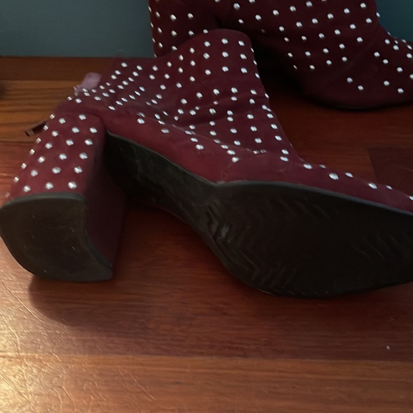 Qupid studded maroon bootie - Picture 3 of 3